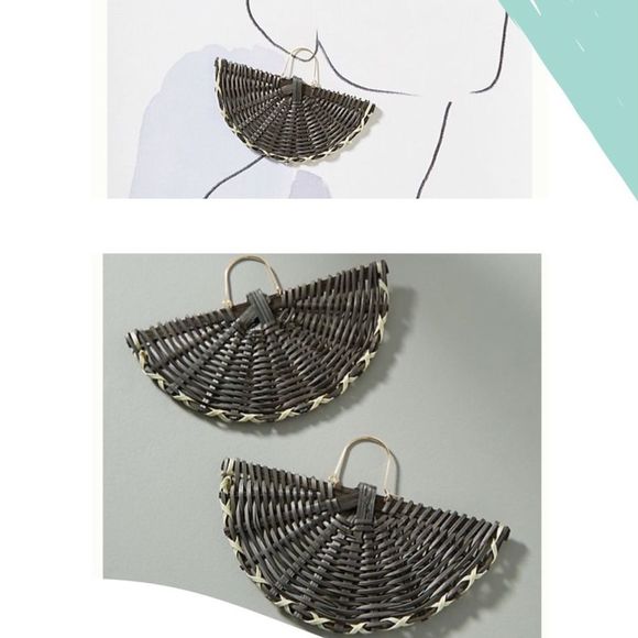 ANTHROPOLOGIE Sunbathing Wicker Drop Earrings - Picture 4 of 8
